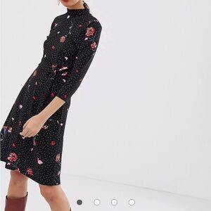 Warehouse skater dress in mixed print